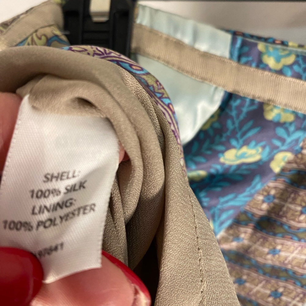 J.Jill Handkerchief Skirt Women's 10 Petite 100% Silk Boho Multicolor Print. - Picture 6 of 6